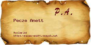 Pecze Anett névjegykártya
