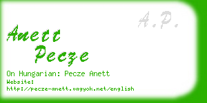 anett pecze business card